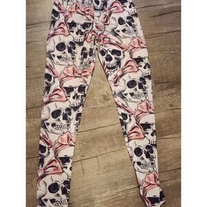 Sissycos Leggings Skulls Pink Bows M